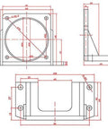Bringsmart motor mounting bracket for 60ktyz AC gear motor; metal bracket with circular opening and mounting holes.