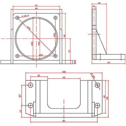 Bringsmart motor mounting bracket for 60ktyz AC gear motor; metal bracket with circular opening and mounting holes.