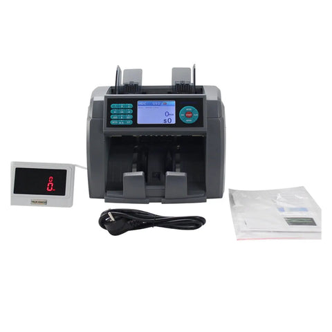 Heavy Duty Money Counter Machine With Slick Touchscreen Display And Built In Printer for quick multi currency sorting and reliable counterfeit detection.