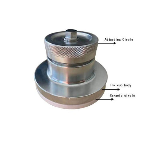 Magnetic Sealed Ink Cup For Pad Printing Machine With Ceramic Coated Disk, Oil Based Ink Cup For Smooth Transfer Printing, 2.76 Inch Diameter 70mm Ink Cup Holder, Durable Easy Setup For Precise Ink Transfer, labeled parts view