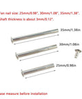 Eight Pack Folding Fan Axle Rivet Nails and Nut Repair Kit 35mm Replacement Fasteners with various sizes shown