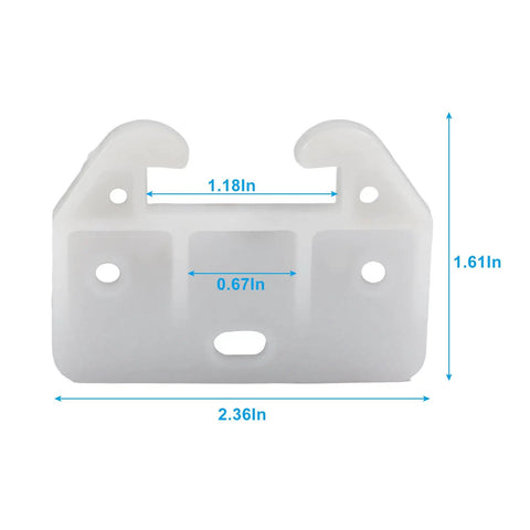 Heavy Duty Plastic Drawer Slides Center Mount Drawer Guides That Keep Your Furniture Locked Down And Prevent Tilting Plug And Play Fix For A Damn Smooth Pull Opening, white plastic slider guide with dimensions.