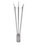 Six Inch Pole Spear Tip 3 Prong Head Paralyzer With Barbs 6mm Thread Beefy Stainless Steel Ice Fishing And Cold Water Spearfishing Replacement Tip