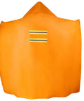Bright orange Fireproof Hooded Cloak For Home Fire Safety Go To Gear 63 X 56 Inch Fire Resistant Cape with reflective stripes