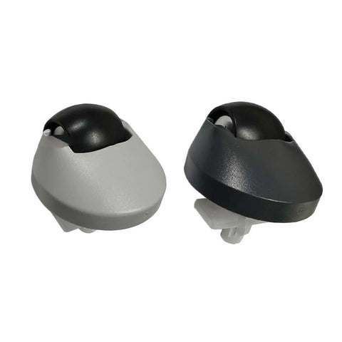 Pair of omni-directional wheels for Roborock vacuums; grey and black housings with white mounting clips