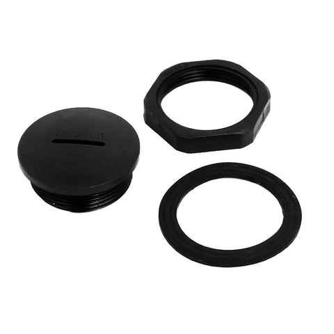 M32x1.5mm Nylon Cable Gland Cap End Cover With Male Threads IP68 Sealed Cable Gland Cap 38x15mm Black Rubber Seal Pack of 5 components