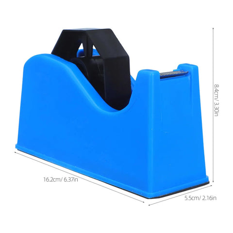 Portable Plastic Tape Dispenser With Weighted Non Slip Base And Vertical Roll Mechanism, Quick Release Blade, Desk Side Organizer For Washi And Masking Tapes, Great For Office, School, And Stationery Setups, blue plastic, 16.2cm