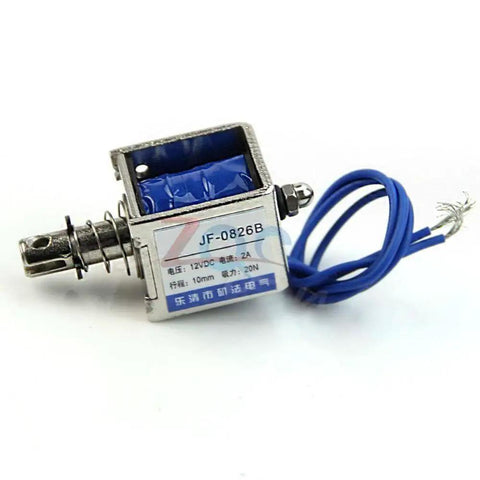 12V 2A Open Frame Solenoid Reset Electromagnet With 10mm Push Pull Stroke For Vending And Textile Machines DC Magnetic Actuator