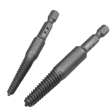 Cool Bolt Extractor Set That Nails Stripped Screw Removal For Wood Or Metal Fast And Tough Tools Perfect For Automotive Garage Work Home Projects Or Industrial Jobs You Gonna Love How Well This Shank Flute Kit Unwinds Stuck Bolts And Save Your Day, two steel extractors