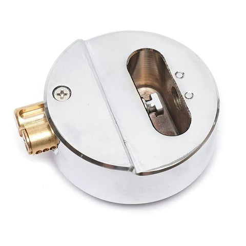 Two Pack Beefy Shackle Padlocks For Garage And Shed Doors With Keys Heavy Duty Chrome Plated Steel Lock Anti Cut Anti Saw