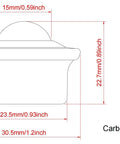 Technical drawing of 50 Pack 5/8 Inch Ball Transfer Bearings Set For Industrial Conveyors, dimensions included, carbon steel material.