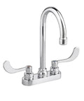 Monterrey Centerset Limited Swing Gooseneck Faucet With VR Wrist Blade Handles In Polished Chrome Finish 5 Inch Spout Reach 10-3/4 Inch Height