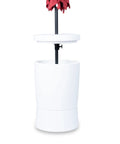 In Pool Shade Table With Built In Cooler And 9 Gallon Basin Lift Lid Umbrella Hole For 15 Inch Water Ledge White Finish