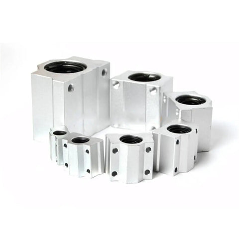 SCS8UU 8MM Linear Bearing Slide Block For Slick Motion And Heavy Duty Grind With Built Tough Rails And Dead On Accurate CNC Machinery Plug And Play Setup, aluminum housing set