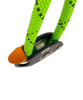 Renegade Adjustable Lanyard For Work Positioning With Ergonomic Lever close-up showing green rope and orange lever mechanism.