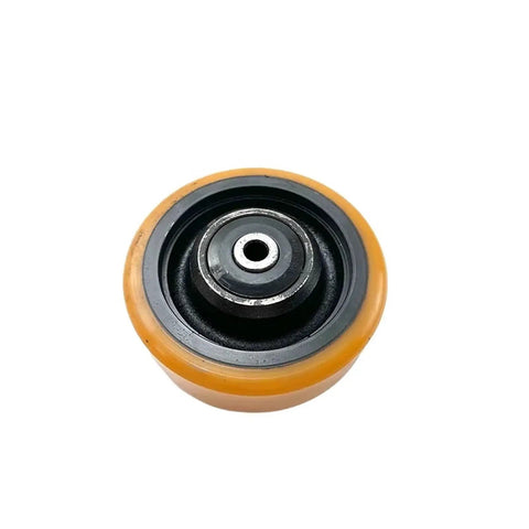Heavy Duty 150x50 Or 12mm Forklift Stabilizer Roller Wheels Part Number 0039903515, close-up view of durable wheel assembly.