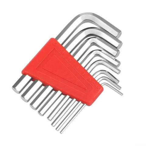 Heavy Duty 8 Piece Metric Hex Wrench Kit With Dual Arm Design Ranging From 1.5mm To 6mm For Tough Auto Home And Bike Repairs Made Of Hardened Steel, red holder
