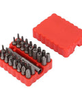 Stunning 32 in 1 Hollow Star And Hex Bit Set For Pros T9 To T40 Torx Plus Security Bits Great For Bike Repair Electronics And Custom Builds. 32-piece chrome steel hollow Torx and hex bit set in red storage case