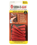 Wood Hole Repair Anchor Kit For Stripped Screws In All Wood Types 10 Count EMW5953260 packaged in clamshell.
