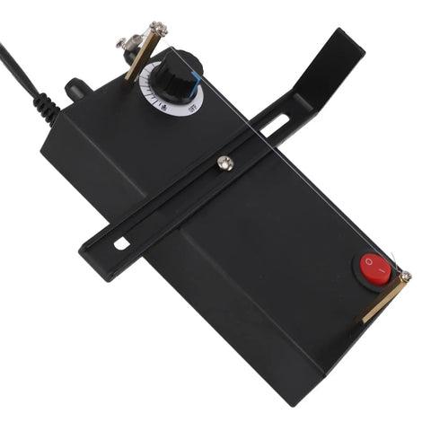 Electric Heat Ribbon Cutter With Adjustable Temperature, On The Go Trim Tool, black body, red button, US plug