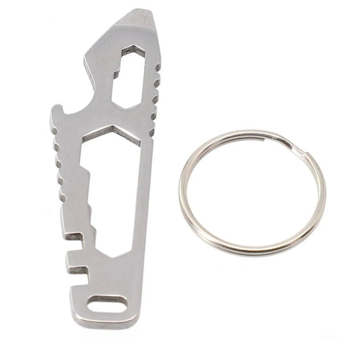 Handy Stainless Steel Pocket Tool With Hex Wrench And Bottle Opener For Camping And Hiking, Durable EDC Gear, keyring view