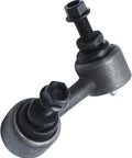 Close-up of stabilizer sway bar end link from Beefed Up Rear Wheel Bearing Hubs Kit With 2 Rear Hub Assemblies And 2 Stabilizer Sway Bar End Links For 2013 2015 Honda Civic And 2013 2018 Acura ILX Replacement.