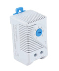 Adjustable 0-60 C Mechanical Thermostat With Normally Closed Switch For Heaters Fans And Control Circuits Rotary Dial Temperature Control For Precise Activation Trigger Easy Dial Setup Auto Shutoff And Safe Startup, white DIN rail unit