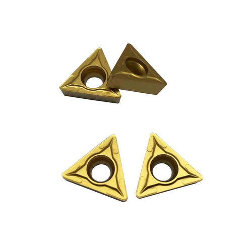 Gold Carbide Inserts For External Turning TCMT16T308 TCMT32.52, CVD coated, triangle shape ideal for steel and cast iron workpieces