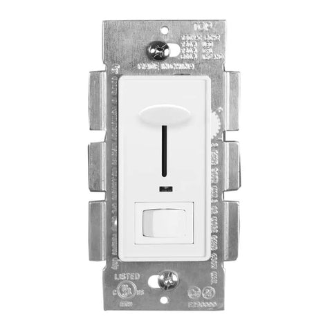 Dimmer Light Switch With Blue Indicator Light, 3 Way And Single Pole Compatible, 600W Max, Dimmable LED CFL Support, White Finish