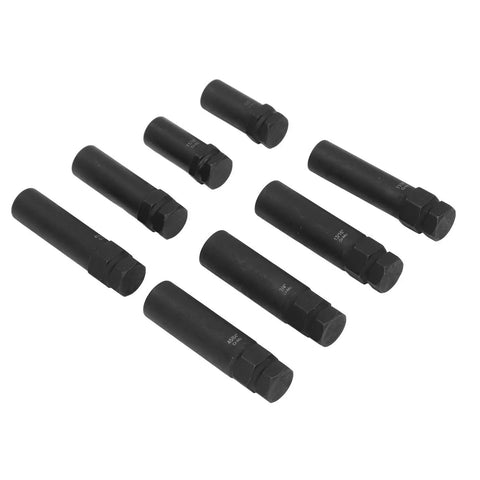 8 Piece Lug Nut Socket Set For Wheel Lock Removal With Thin Walled Spline Keys Cr Mo Steel Built Tough Heavy Duty Fits 5/8 11/16 3/4 13/16 41/64 45/64 Inch Durable Construction