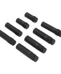 Beefy Eight Piece Thin Wall Lug Nut Socket Set With Spline Key CrMo Steel Wheel Lock Removal Tool Kit Sizes From Five Eighths Inch To Forty Five Sixty Fourths Inch For Damaged Or Locked Lug Nuts, displayed in a radial layout.