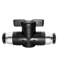 Push To Connect Ball Valve For Pneumatic Systems, 4mm Tube OD, Air Flow Control, Straight Union Adapter, Plastic Quick Install