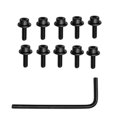 Top Shelf 10 Piece Router Ball Bearing Replacement Kit includes 10 black screws and an Allen wrench, perfect for router maintenance.