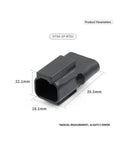 4 Pin Automotive Wiring Harness Connector With Diode, DT04-2P Style Male Connector, dimensions shown in mm