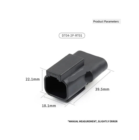 4 Pin Automotive Wiring Harness Connector With Diode, DT04-2P Style Male Connector, dimensions shown in mm