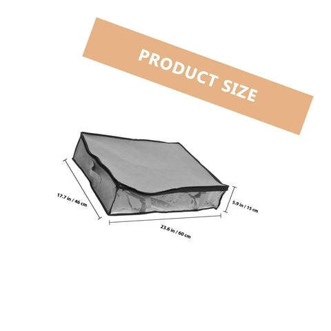 3 Pack Underbed Storage Bags Fabric Foldable Clothes Organizer Maximize Drawer Space For Bedroom Closet Container Non Woven Material, size dimensions displayed.
