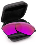 Apex Purple Non Polarized Replacement Lenses For Electric Stacker Sunglasses Made In Usa in a protective case.