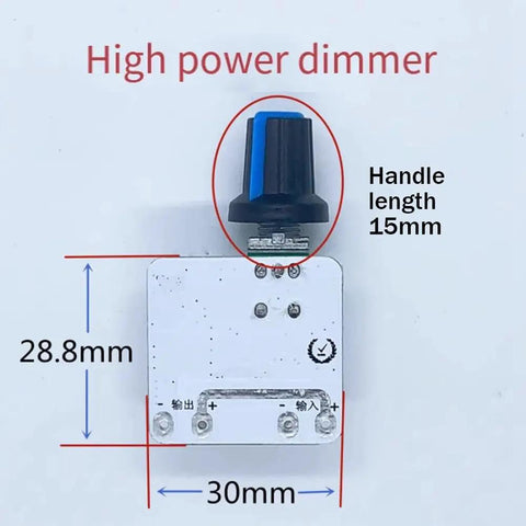 Smooth Live Stream Lighting With Stepless Dimmer Module For Table Lamp, high power dimmer with 15mm handle, 30mm x 28.8mm size.