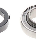 RA100RRB AG Beveled Narrow Inner Ring Ball Bearing Insert With Eccentric Lock, Pre Greased And Sealed, 1 Inch Bore, shown disassembled