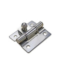Front view of adjustable torque hinge, stainless steel with mounting plate, for industrial automation equipment, 1 piece