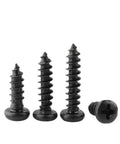 Self Tapping Wood Screw Set Black Mini Cross Head Pan Screws For DIY Quick Fixes On Small Wood Projects And Eyewear Repairs