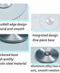 Round Lazy Susan Tempered Glass Turntable Runs Buttery Smooth Heavy Duty Slick Construction Crystal Clear Finish Total Game Changer For Family Dinners And Modern Kitchen Tables 35 To 39 Inches Wide, showcasing integrated design and aluminum alloy two-way axis.