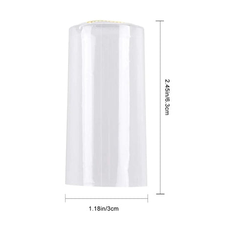 100 Piece Clear PVC Heat Shrink Wine Bottle Caps, 3cm x 6.3cm, clear plastic seal for bottles, ideal for home crafting.