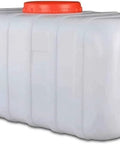 Food Grade Water Storage Tank 340L Plastic Storage Barrel For Home Office School Hotel And Outdoor Use Large Capacity Emergency Water Storage Versatile Container For Water Wine Oil Vinegar Or Chemicals in white with orange cap and valves