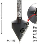 V Groove Router Bit CNC Insert 91 Degree 1-5/16 Inch Diameter 3/4 Inch Shank Miter Fold Blade For Signmaking And Lettering Locking Screw