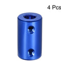 Blue Aluminum Shaft Coupler 5mm To 0.25 Inch Bore Rigid Set Screw 25mm Long 14mm Outer Diameter L25XD14 4 Pack Motor Connector For Stepper Motors 3D Printers CNC And DIY Robotics, 4 pcs