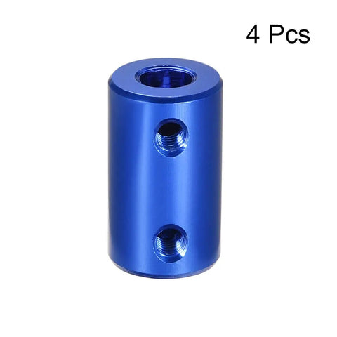 Blue Aluminum Shaft Coupler 5mm To 0.25 Inch Bore Rigid Set Screw 25mm Long 14mm Outer Diameter L25XD14 4 Pack Motor Connector For Stepper Motors 3D Printers CNC And DIY Robotics, 4 pcs