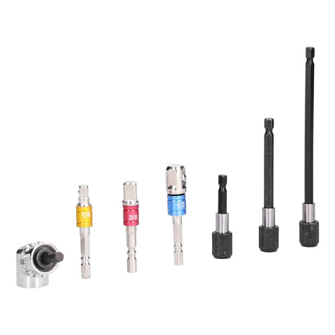 Ycauty 7 Piece Socket Adapter Kit With Chrome Vanadium Steel Makes You A Real Tool Wizard For Any Job From Home Repairs To Pro Projects With Multi Size Options That Get The Work Done Fast. 1/4, 3/8, 1/2 in adapter kit with drill holder