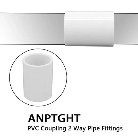 1 Inch PVC Coupling 2 Way Pipe Fittings Furniture Grade Schedule 40 Socket To Socket Heavy Duty Slip Connectors