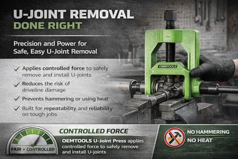 Beefy Heavy Duty U Joint Puller For Intermediate Trucks Buses And Farm Equipment Universal U Joint Removal Tool in action